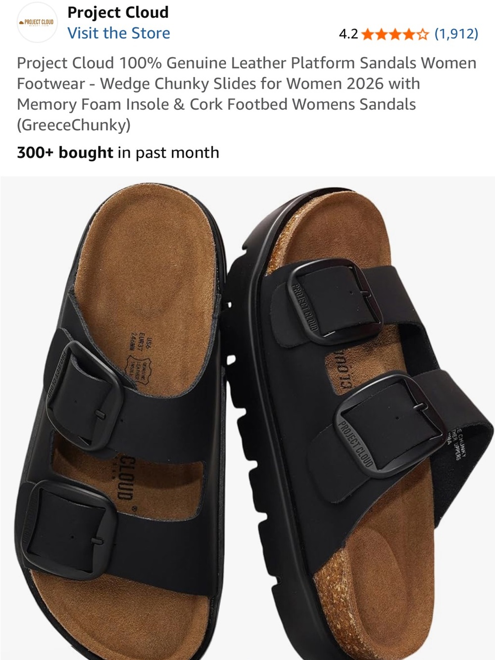 Project Cloud platform sandals in black